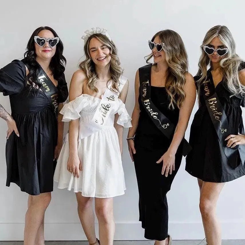 Bachelorette Sash - Team Bride Gift for Bridesmaids Pink Hen Party Bridal Shower Favor Bach and Boujee