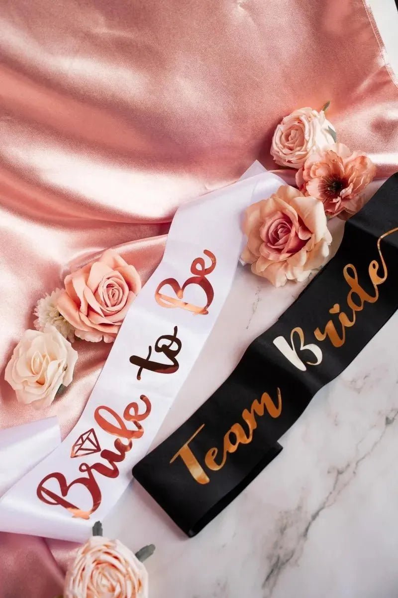 Bachelorette Sash - Team Bride Gift for Bridesmaids Pink Hen Party Bridal Shower Favor Bach and Boujee