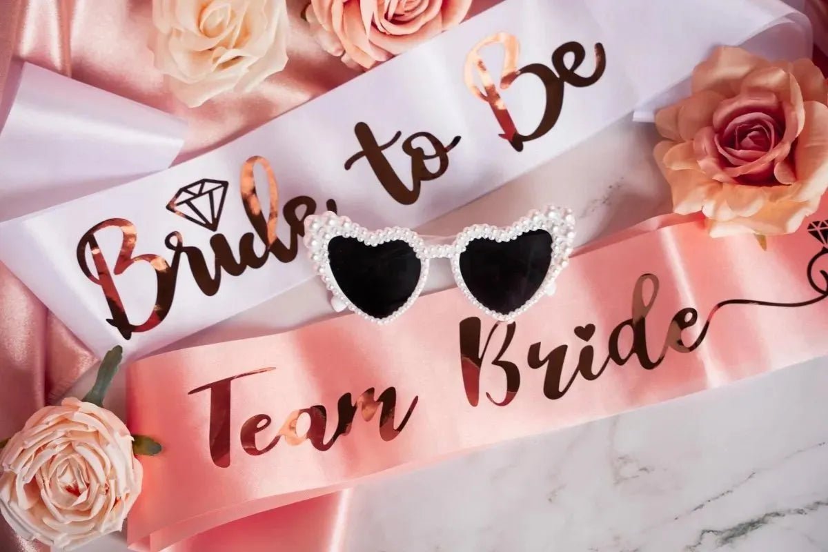 Bachelorette Sash - Team Bride Gift for Bridesmaids Pink Hen Party Bridal Shower Favor Bach and Boujee