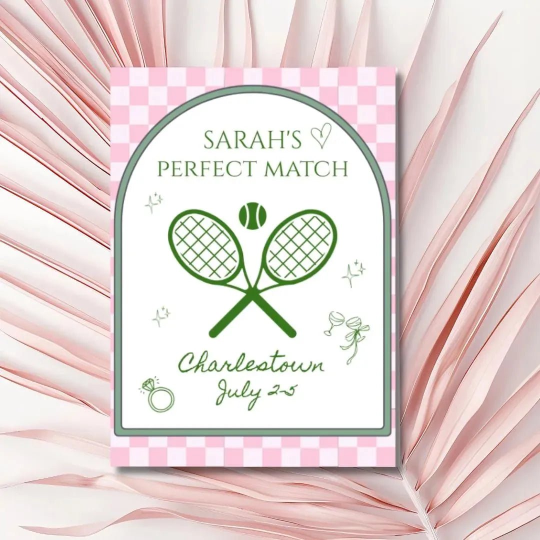 Bachelorette Tennis Invitation Perfect Match Itinerary Template for a Wimbledon Hen Party Bach and Boujee Invitations