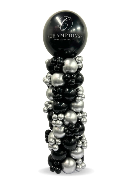 Balloon Column Corporate Logo Bach and Boujee