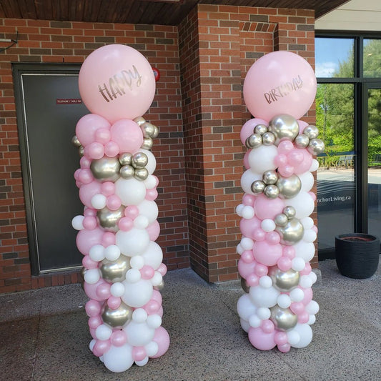 Balloon Tower Column & Text Bach and Boujee