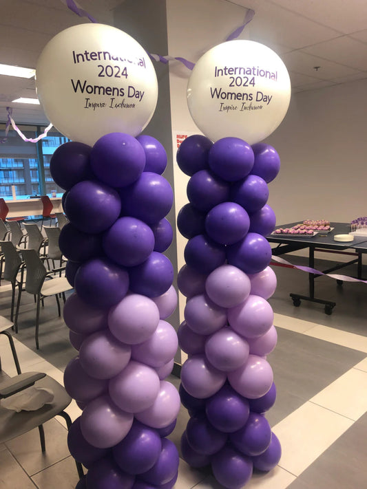 Balloon Tower Column & Text Bach and Boujee