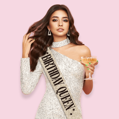 Birthday Queen Pink Sash Bach and Boujee