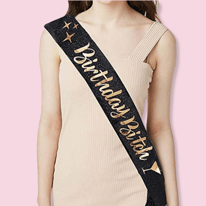 Birthday Queen Pink Sash Bach and Boujee