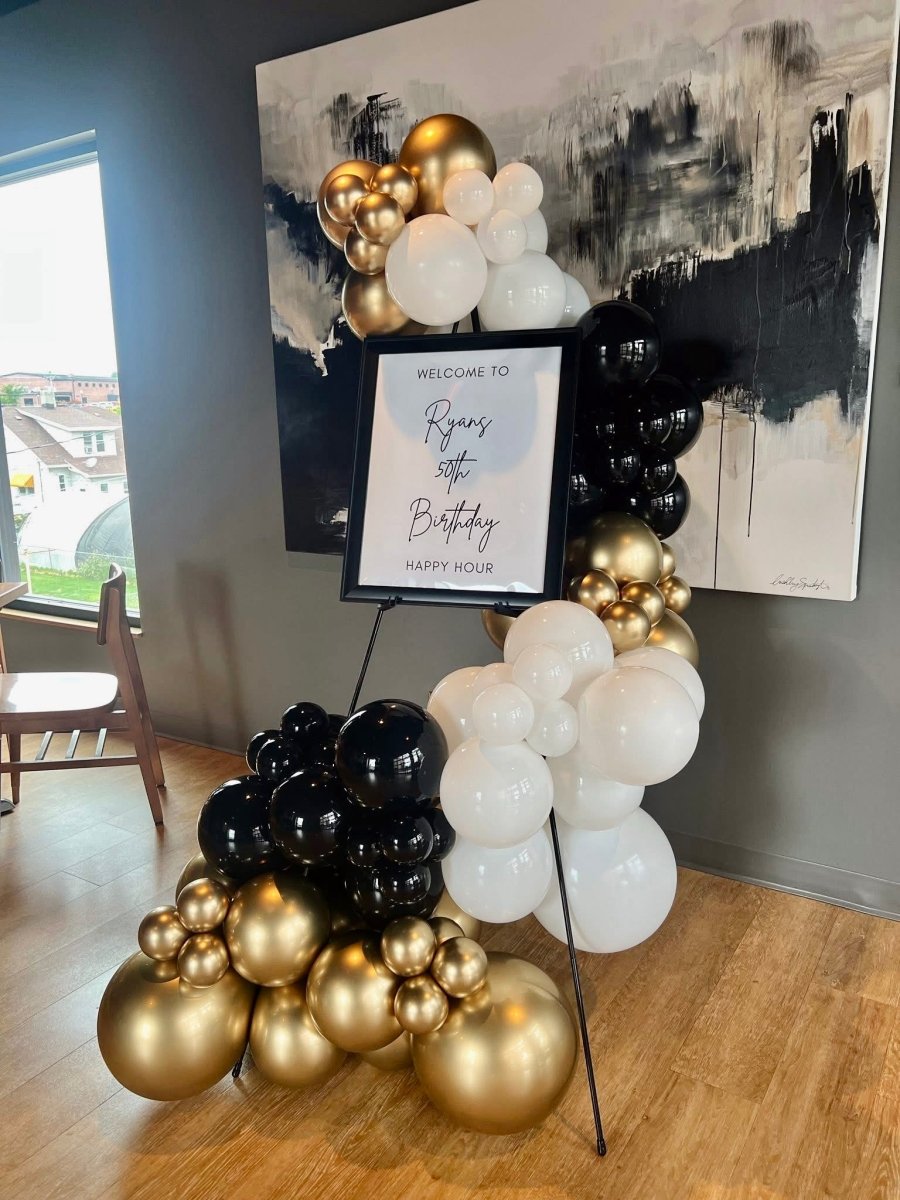 Black, Gold & White Balloon Arch Kit Bach and Boujee