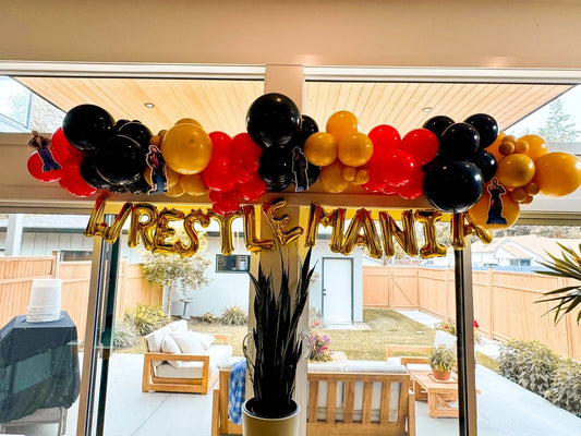 Black, Red, Yellow Balloon Arch Kit - Wrestlemania Bach and Boujee