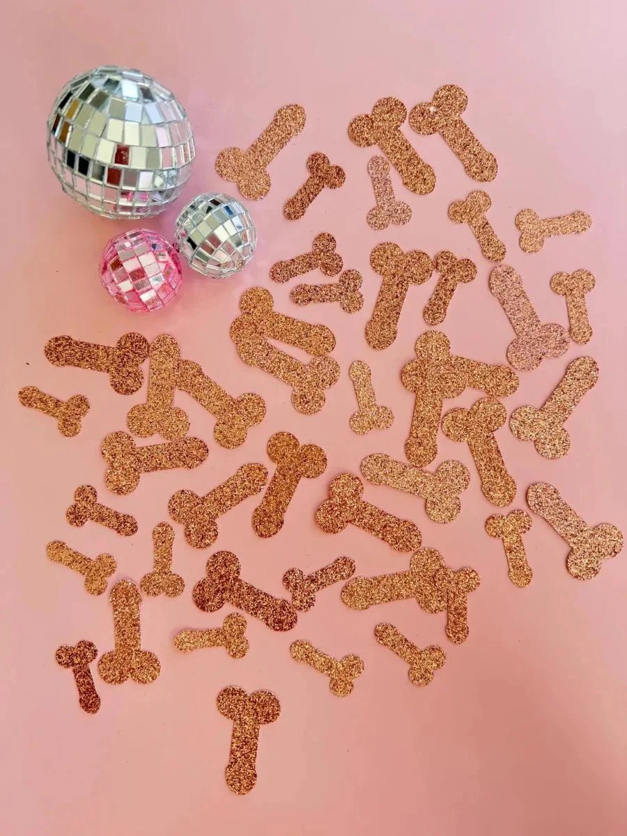 Blush Gold Phallus Sipper and Glistening Ornamentation - The Ultimate Hen Night Festoon Bach and Boujee