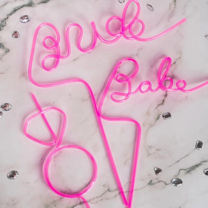 Bridal Party Straw Décor Hen Party Bachelorette Straws for Team Bride and Bridesmaids Bach and Boujee