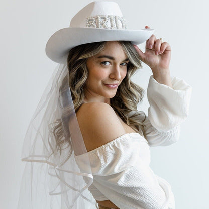 Bride Cowgirl Hat Bach and Boujee