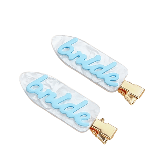 Bride Hair Slides - Something Blue Bach and Boujee