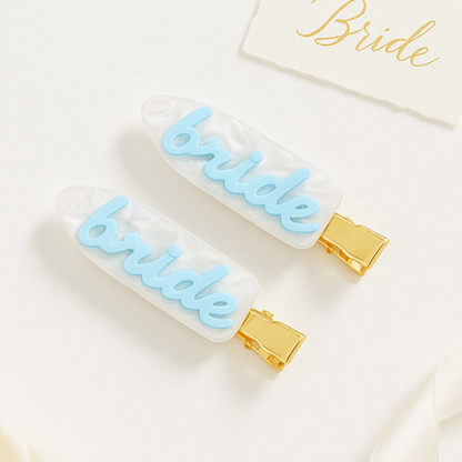 Bride Hair Slides - Something Blue Bach and Boujee