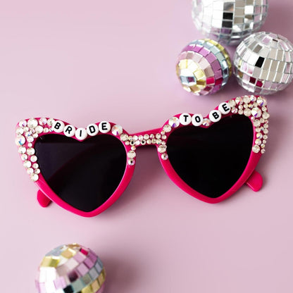 Bride To Be Rhinestone Sunglasses Gift for Bride Wedding Bride Outfit Heart Sunglasses Bach and Boujee
