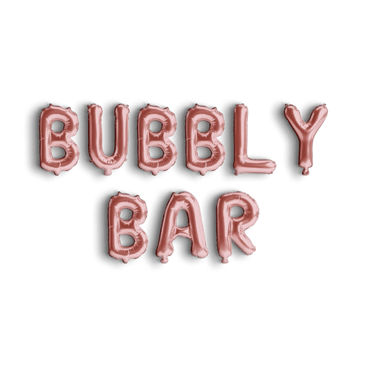 Bubbly Bar Balloon Banner - Bachelorette Bridal Party Decor - Foil Letter Balloon Party Supplies Bach and Boujee Balloons