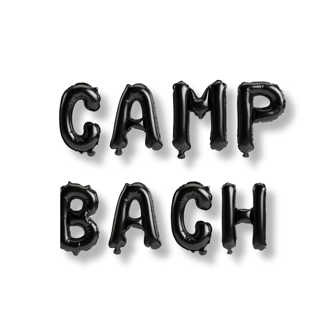 Camp Bach Balloon Banner - Camp Bachelorette Party Camp Banner Cabin Bach and Boujee Balloons