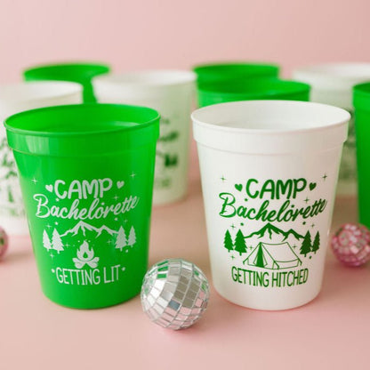 Camp Bachelorette Cups Camp Cabin Theme Hen Party Favor Team Bride Bach and Boujee