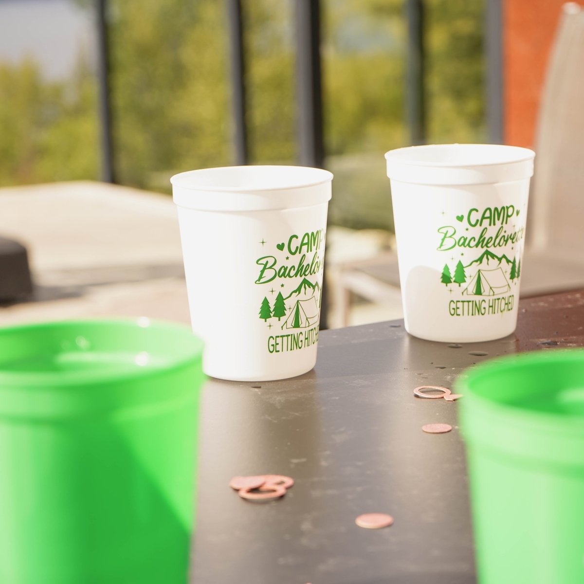 Camp Bachelorette Cups Camp Cabin Theme Hen Party Favor Team Bride Bach and Boujee