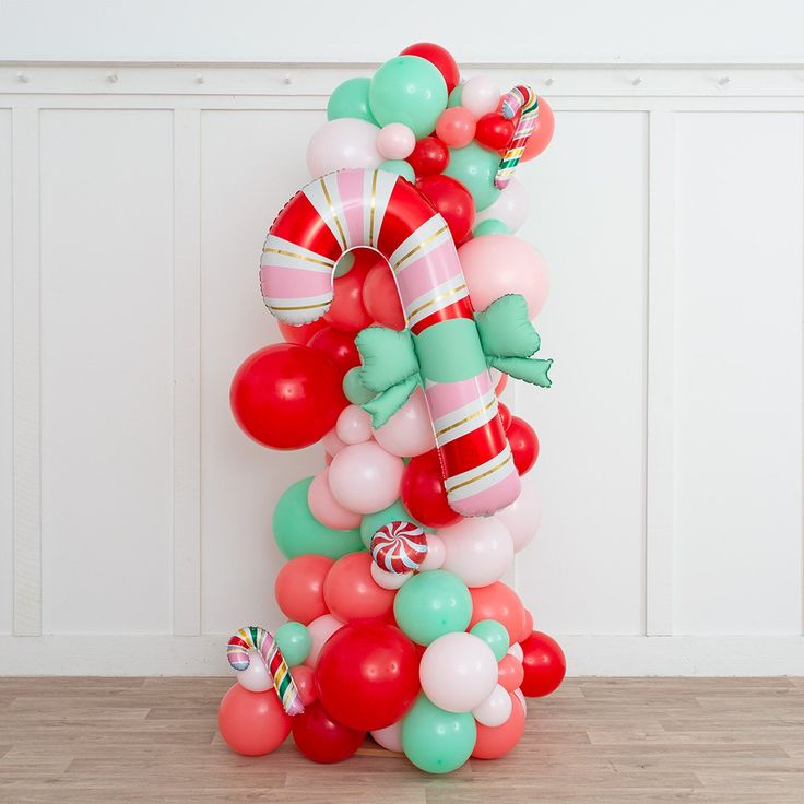 Candy Cane Christmas Balloon Arch - Grab & Go Bach and Boujee Balloons