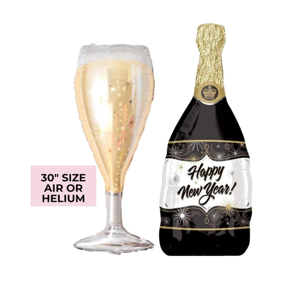 Champagne Balloon Set - New Years Eve Bundle Bach and Boujee