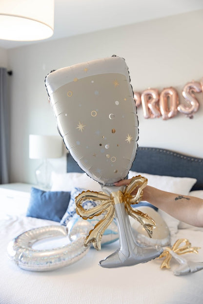 Champagne Bow Coquette Balloon Bach and Boujee