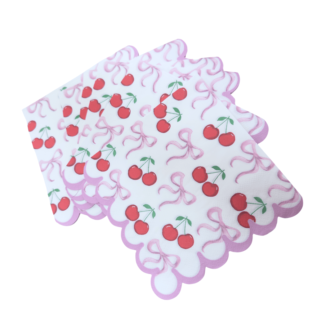 Cherry Bow Napkins Bach and Boujee