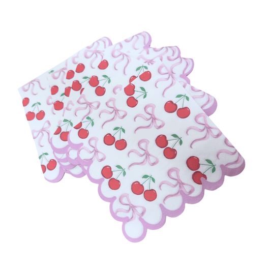Cherry Bow Napkins Bach and Boujee