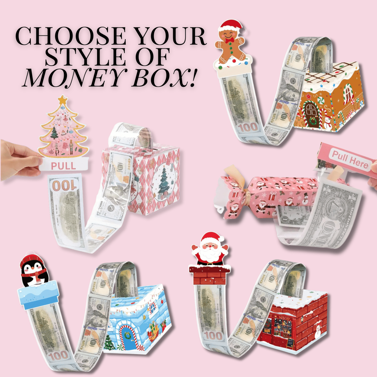 Christmas Money Cash Gift Box Bach and Boujee