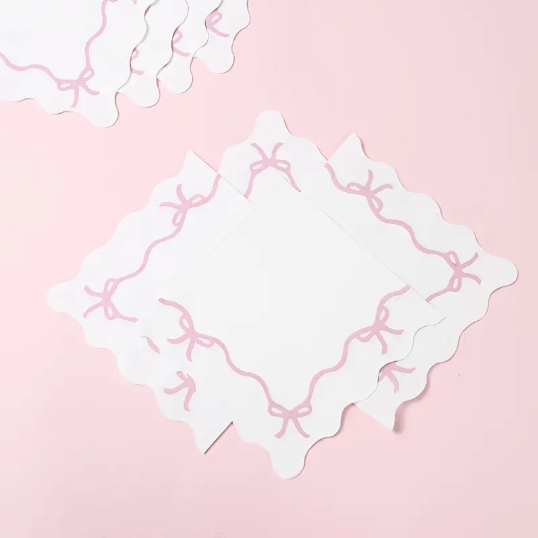 Coquette Bow Scallop Napkins Bach and Boujee