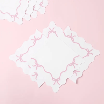 Coquette Bow Scallop Napkins Bach and Boujee