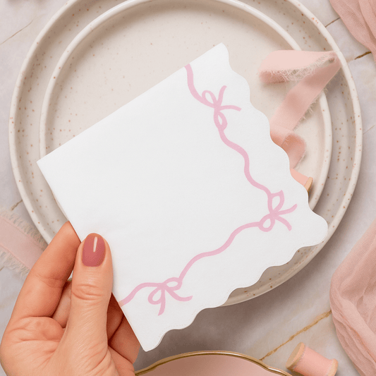 Coquette Bow Scallop Napkins Bach and Boujee