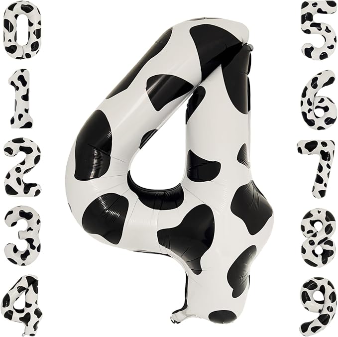 Cow Print 40" Jumbo Number Balloon Bach and Boujee