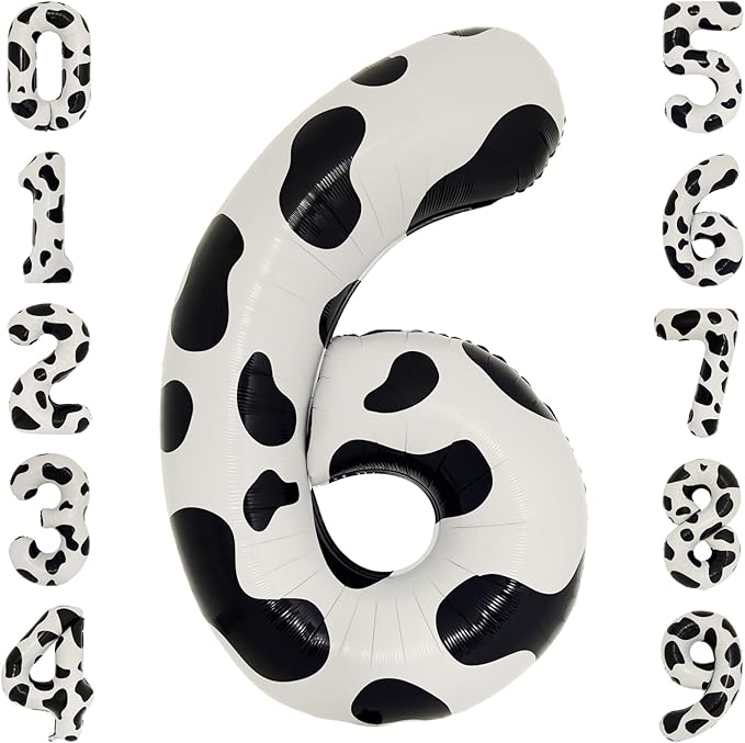 Cow Print 40" Jumbo Number Balloon Bach and Boujee
