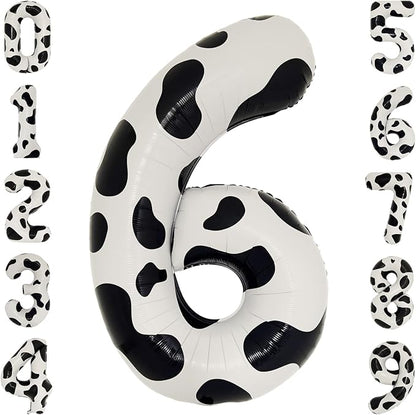 Cow Print 40" Jumbo Number Balloon Bach and Boujee