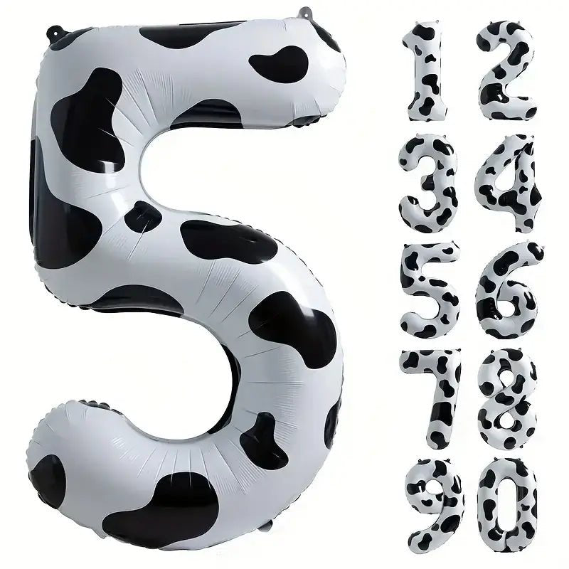 Cow Print 40" Jumbo Number Balloon Bach and Boujee