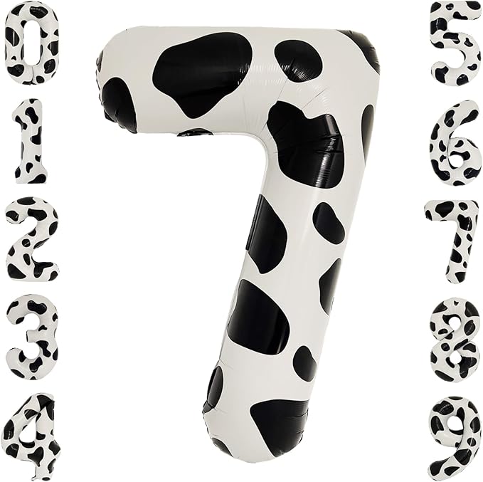 Cow Print 40" Jumbo Number Balloon Bach and Boujee