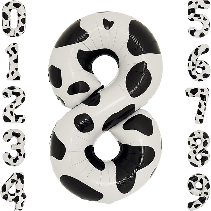 Cow Print 40" Jumbo Number Balloon Bach and Boujee