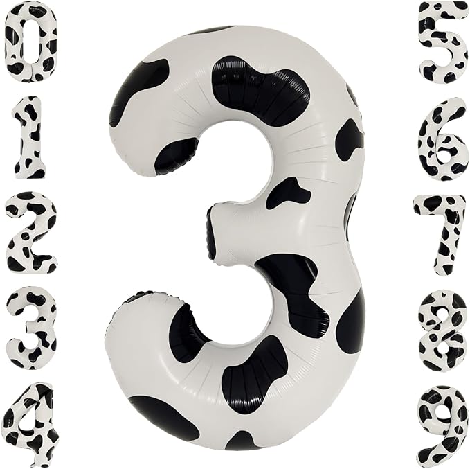 Cow Print 40" Jumbo Number Balloon Bach and Boujee