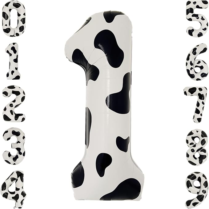 Cow Print 40" Jumbo Number Balloon Bach and Boujee