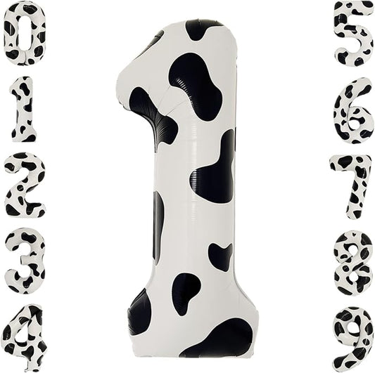 Cow Print 40" Jumbo Number Balloon Bach and Boujee