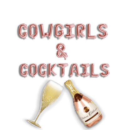 Cowgirls and Cocktails Western Bachelorette Theme Balloon Banner Country Hen Party Cowgirl Decorations Bride Cowboy Hat Pink Hen Party Decor Bach and Boujee