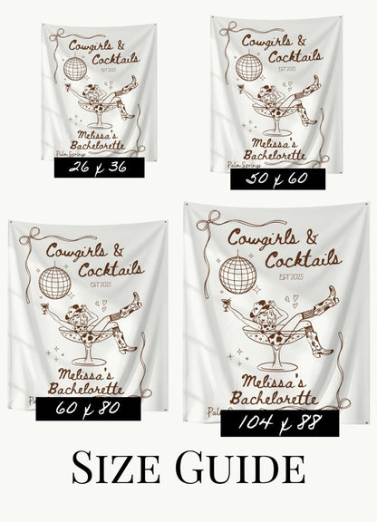 Custom Champagne Cocktail Bachelorette Trip Tapestry Banner Pink Backdrop Hen Party Bach and Boujee