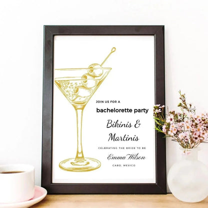 Customizable Hen - Do Itinerary Kit - Swanky Tropics - Swimwear & Cocktails Theme Bach and Boujee Invitations