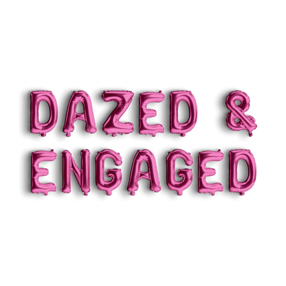 Dazed and Engaged Balloon Banner - Bachelorette Party 90s Neon Jumbo Bride Decoration Bach and Boujee Balloons