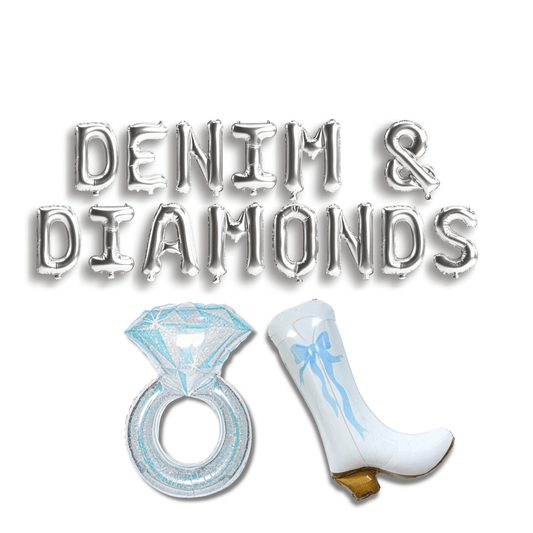 Denim & Diamonds Balloon Banner Bach and Boujee Balloons