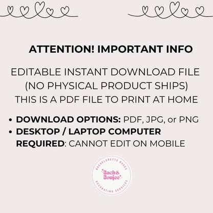 Editable Vintage Bridesmaid Proposal Card Template - Fun Martini Design for Maid of Honor Bach and Boujee Invitations