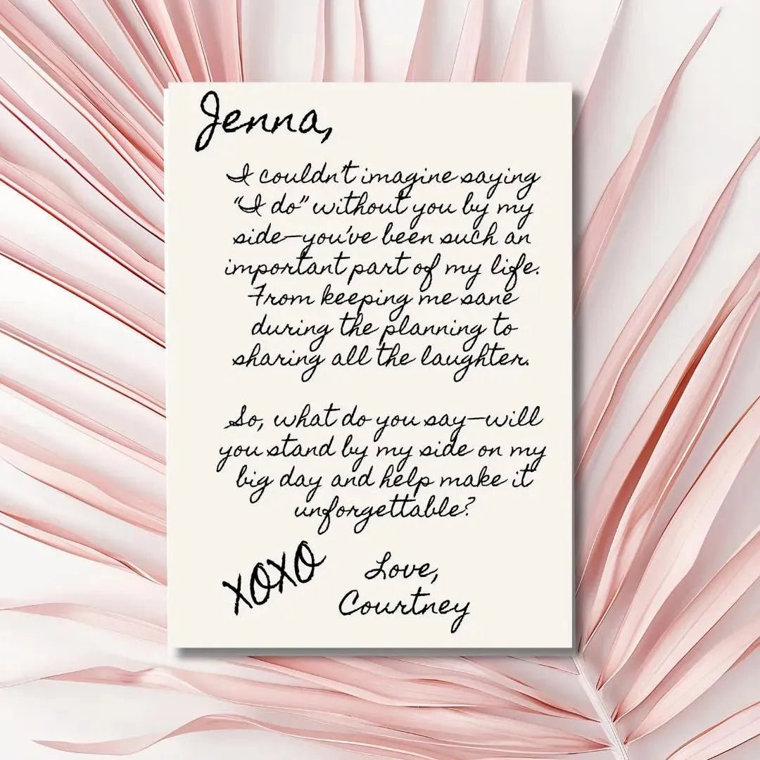 Editable Vintage Bridesmaid Proposal Card Template - Fun Martini Design for Maid of Honor Bach and Boujee Invitations