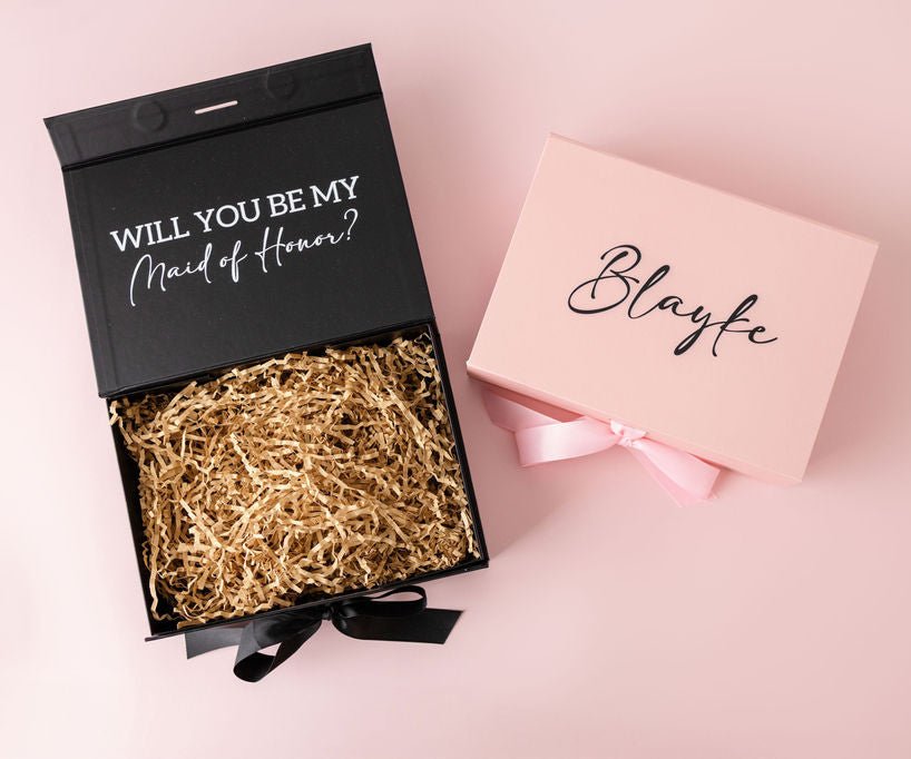 Empty Bridesmaid Proposal Gift Boxes Bach and Boujee
