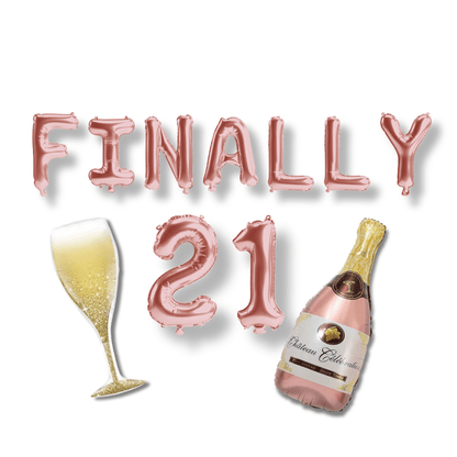 Finally 21 - 21st Birthday Balloon Banner Bach and Boujee Balloons