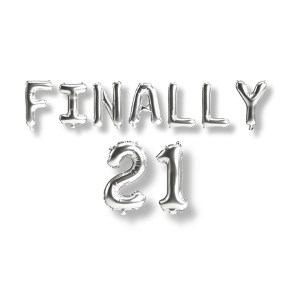 Finally 21 - 21st Birthday Balloon Banner Bach and Boujee Balloons