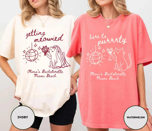 Getting Meowied Bachelorette Shirt Bach and Boujee T-Shirt